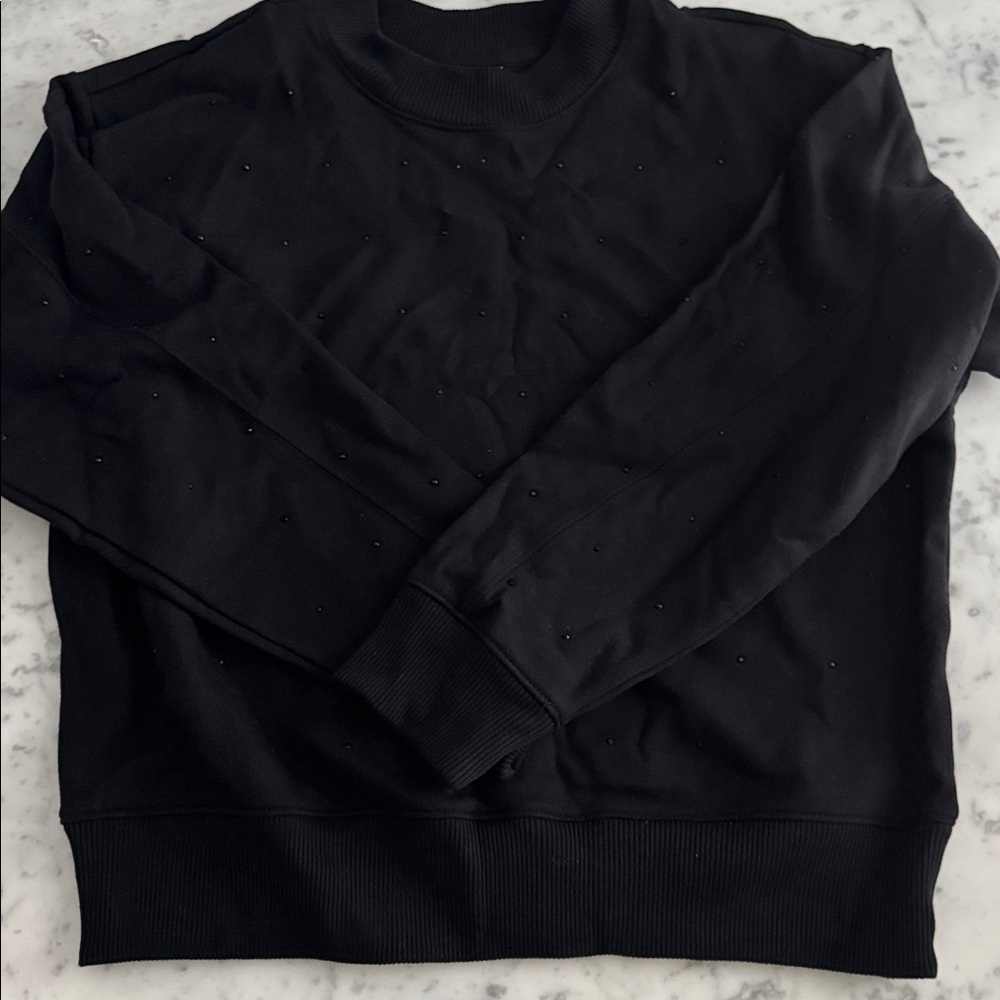 A New Day Black Sweatshirt with black crystals